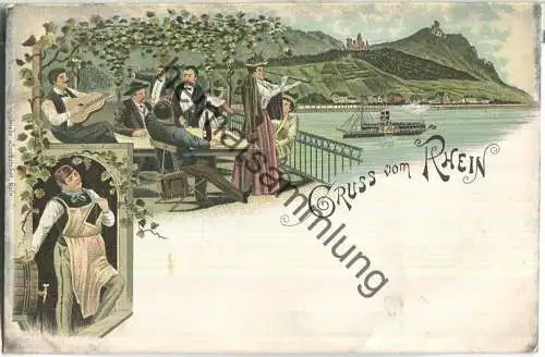 Gruss vom Rhein - Verlag Friedrich Szesztokat Köln ca. 1895