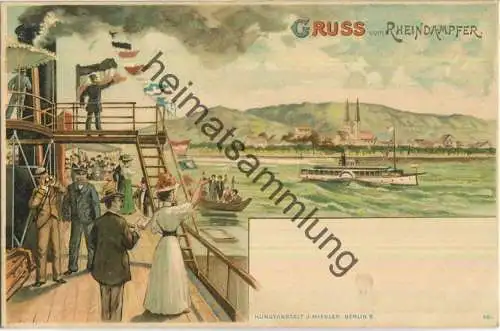 Gruss vom Rheindampfer - Verlag J. Miesler Berlin