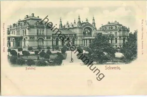 Schwerin - Bahnhof - Verlag Otto Vieweg Schwerin ca. 1900