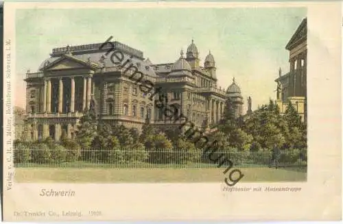 Schwerin - Hoftheater mit Museumtreppe - Verlag C. H. B. Müller Schwerin ca. 1900