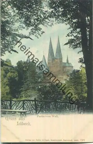 Lübeck - Partie vom Wall - Verlag Zedler & Vogel Darmstadt 1900