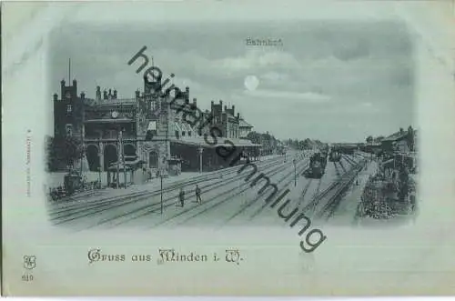 Minden - Bahnhof - Verlag R. Lederbogen Halberstadt 619 - ca. 1895