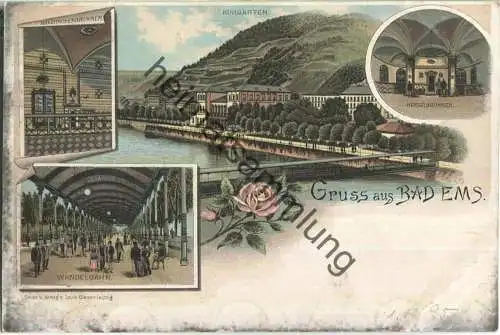 Bad Ems - Wandelbahn - Kesselbrunnen - Verlag Louis Glaser Leipzig ca. 1895