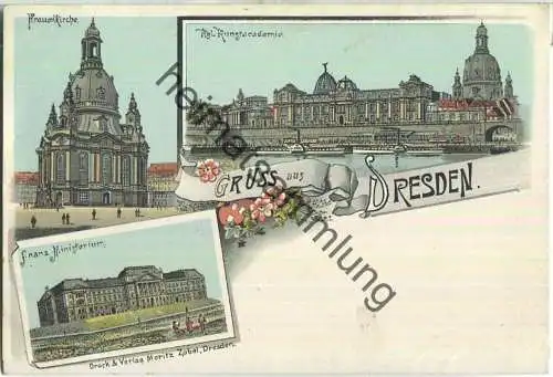 Dresden - Kunstakademie - Frauenkirche - Finanzministerim - Verlag Moritz Zobel Dresden