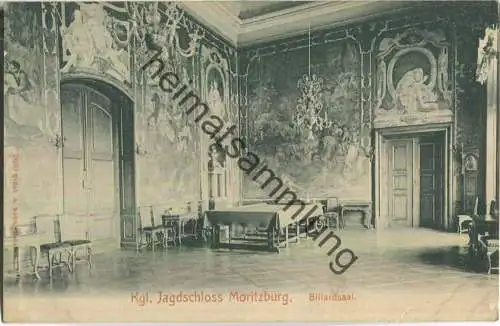 Moritzburg - Jagdschloss - Billardsaal - Verlag Brück & Sohn Meissen