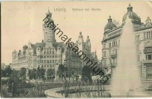 Leipzig - Rathaus von Westen - Verlag Wilhelm Hoffmann Dresden