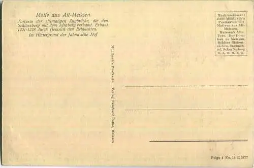 Meissen - Torturm der ehemaligen Zugbrücke - Jahna'sche Hof - Verlag Reinhard Rothe Meissen