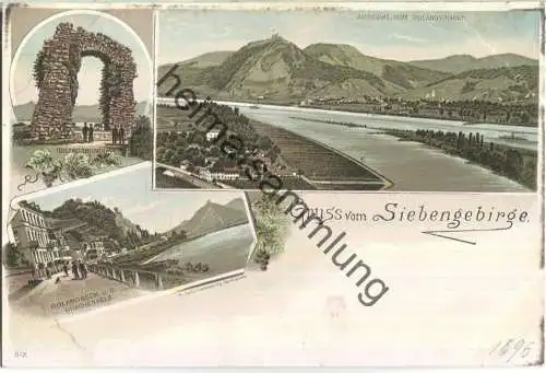 Siebengebirge - Rolandseck - Rolandsbogen - Verlag H. Lautz Darmstadt ca. 1895