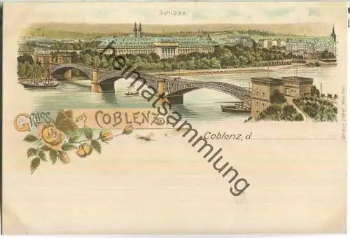 Coblenz - Schloss - Verlag Ottmar Zieher München ca. 1895