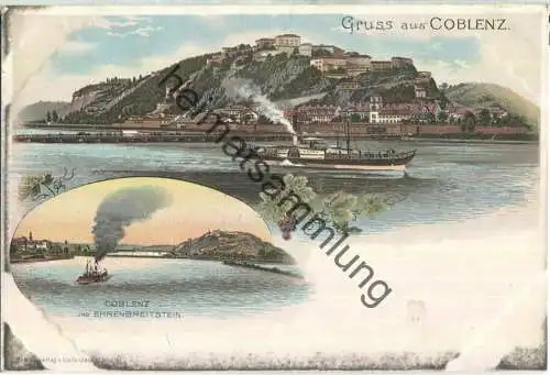 Coblenz - Ehrenbreitstein - Verlag Louis Glaser Leipzig ca. 1895