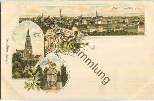 Bonn - Kirche - Kriegerdenkmal - Verlag Ottmar Zieher München ca. 1895