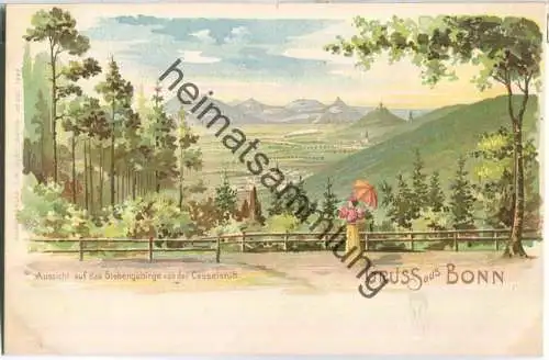 Bonn - Siebengebirge - signiert G. P. - Verlag J. W. Heeg Bonn 1899