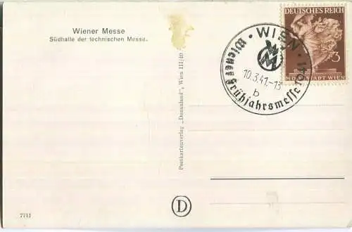 Wien - Südhalle der technischen Messe - Verlag Donauland Wien - Sonderstempel Frühjahrsmesse 1941