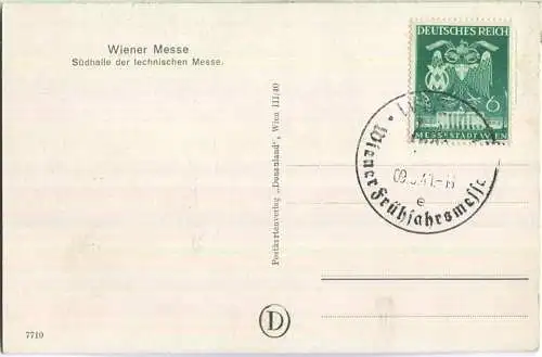 Wien - Südhalle der technischen Messe - Verlag Donauland Wien - Sonderstempel Frühjahrsmesse 1941