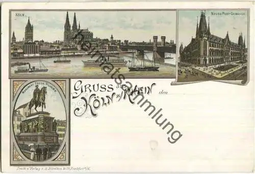 Köln - Neues Postgebäude - Verlag G. Blümlein & Co Frankfurt ca. 1895