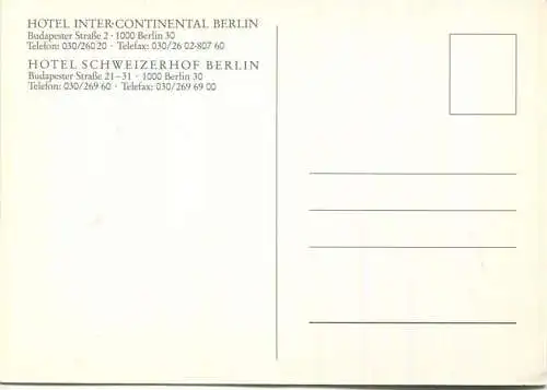 Berlin - Hotel Inter-Continental - Hotel Schweizerhof - AK Grossformat