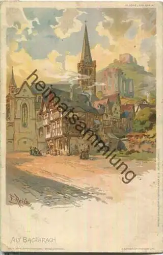 Bacharach - Künstlerkarte F. Reiss - Verlag Freytag Stuttgart ca. 1895