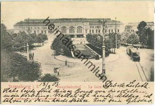 Strasbourg - Strassburg - Hauptbahnhof - La Gare - Strassenbahn - Verlag Lautz & Balzar Darmstadt