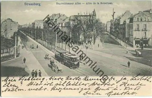 Strasbourg - Strassburg - Ruprechtsauer Allee - Allee de la Robertsau - Strassenbahn - Verlag Fischer Strassburg