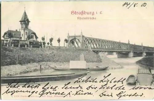 Strasbourg - Strassburg - Rheinbrücke - Strassenbahn - Verlag Emil Jung Strassburg