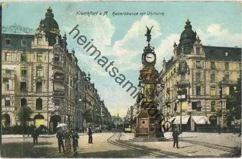 Frankfurt am Main - Kaiserstrasse mit Uhrturm - Verlag Ottmar Zieher München