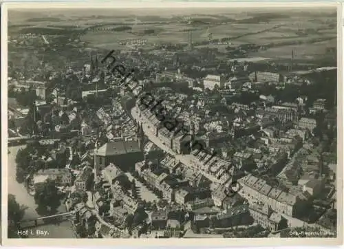 Hof in Bayern - Fliegeraufnahme - Foto-Ansichtskarte - Luftbildverlag Ernst Assmus Leipzig