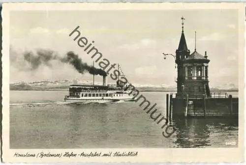 Konstanz - Hafenausfahrt mit Säntisblick - Foto-Ansichtskarte - Verlag Erwin Burda Freiburg