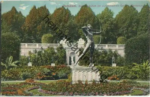 Potsdam Sanssouci - Bogenschütze im sizilianischen Garten - Verlag Max O'Brien & Co. Berlin