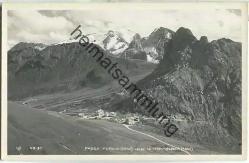 Passo Pordoi verso la Marmolada - Foto-Ansichtskarte - Fotografia Ghedina Cortina d' Ampezzo