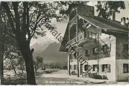 St. Johannishögl mit Watzmann - Almwirtschaft über Piding - Foto-Ansichtskarte