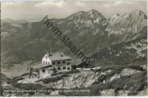 Stöhrhaus am Untersberg gegen Hohen Staufen und Zwiesel - Pächter Familie Renoth - Foto-Ansichtskarte