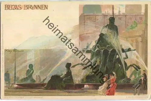 Berlin - Begas Brunnen - Künstlerkarte Kley - Verlag J. Velten Karlsruhe ca. 1900