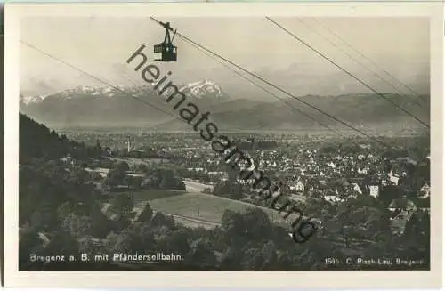 Bregenz mit Pfänderseilbahn - Foto-Ansichtskarte - Verlag Risch-Lau Bregenz 30er Jahre