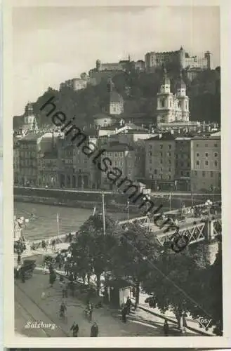 Salzburg - Staatsbrücke - Dom - Glockenspiel und Festung - Foto-Ansichtskarte - Cosy Verlag Salzburg