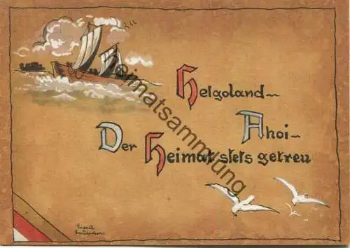 Helgoland - Ahoi.... - Künstlerkarte Liesel Lauterborn - Verlag L. Rother