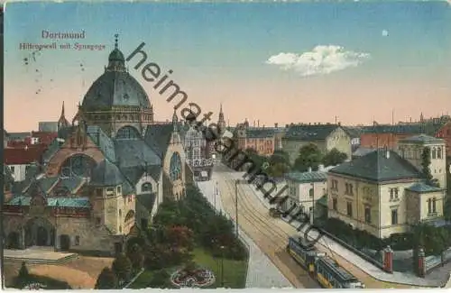 Dortmund - Hiltropwall mit Synagoge - Strassenbahn