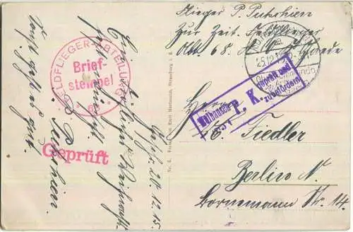 Mülhausen - Mulhouse - Post - Verlag Emil Hartmann Strassburg - Zensurstempel - Briefstempel Feldflieger-Abteilung 68