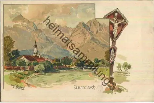 Garmisch - Künstlerkarte ca. 1900