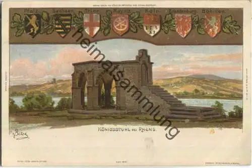 Königstuhl bei Rhens - Künstlerkarte Bilsen - Novitas-Verlag GmbH Hamburg ca. 1900