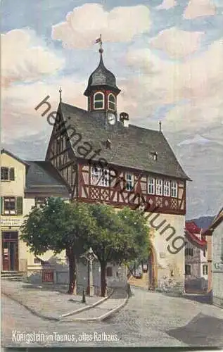 Königstein im Taunus - altes Rathaus - Künstlerkarte - Verlag C. F. Wiedemann Roda