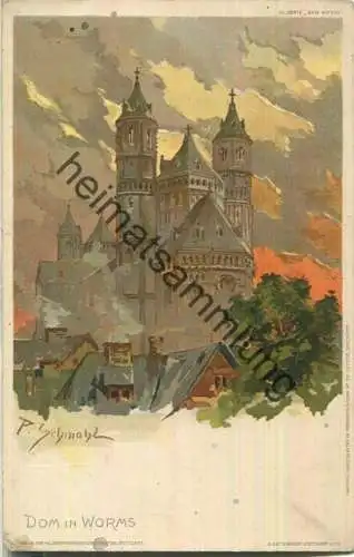 Dom in Worms - Künstlerkarte P. Schmahl - Verlag Freytag Stuttgart ca. 1900