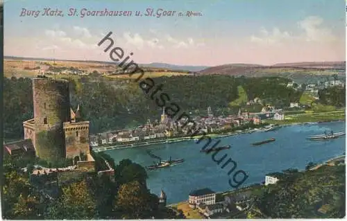 Burg Katz - St. Goarshausen und St. Goar - Verlag Louis Glaser Leipzig 1913