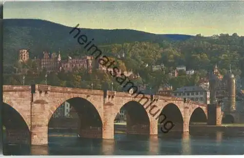 Heidelberg - Karl-Theodor-Brücke und Schloss - Verlag Karl Küstner Heidelberg