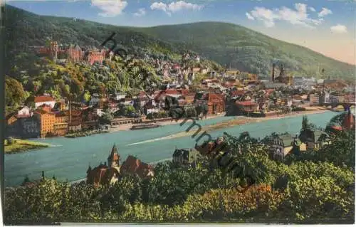 Heidelberg von oberhalb der Hirschgasse gesehen - Verlag Edm. von König Heidelberg