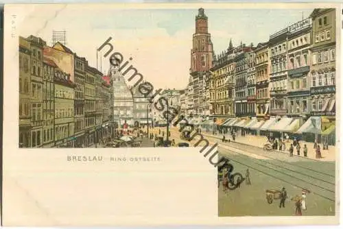 Breslau - Wroclaw - Ring Ostseite - Künstlerkarte - Verlag P. & T. D. ca. 1900