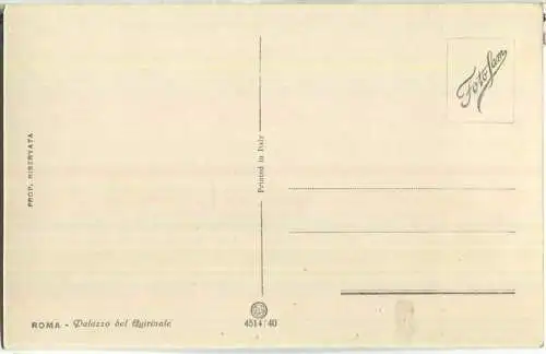 Roma - Palazzo del Quirinale - Foto-Ansichtskarte (E92010) *
