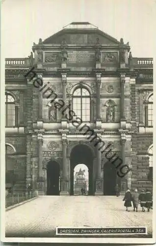 Dresden - Zwinger - Galerieportal - Foto-Ansichtskarte - Verlag Otto Fleischmann Dresden