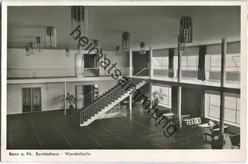 Bonn - Bundeshaus - Wandelhalle - Foto-Ansichtskarte - Verlag Edm. von König Heidelberg