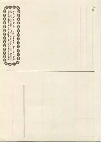 Kaffee Schilling Bremen - Werbekarte - dünner Karton
