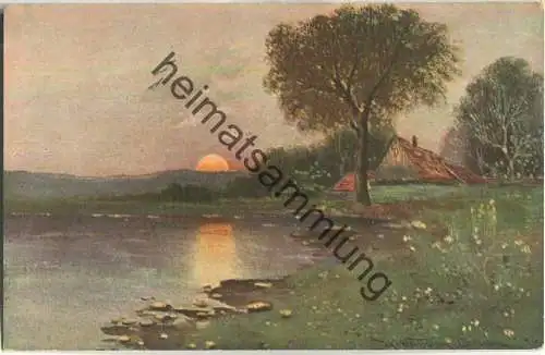 Sonnenuntergang - signiert Werttheim Dresden - Verlag Rehn & Linzen Cassel No. 2075 ca. 1910